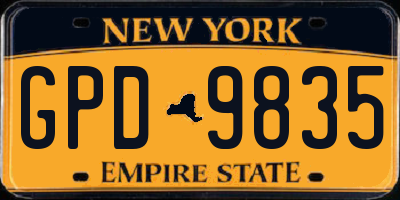 NY license plate GPD9835