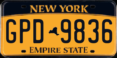 NY license plate GPD9836