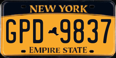 NY license plate GPD9837