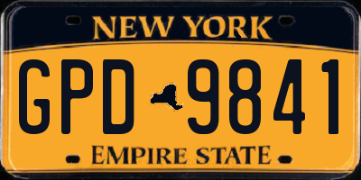 NY license plate GPD9841