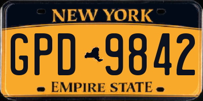 NY license plate GPD9842