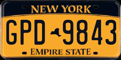 NY license plate GPD9843