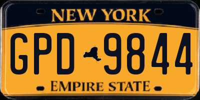 NY license plate GPD9844