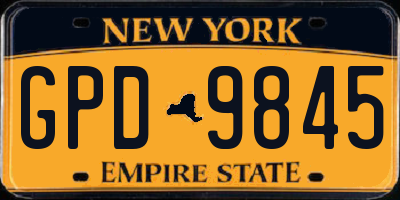 NY license plate GPD9845