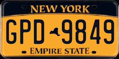 NY license plate GPD9849