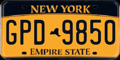 NY license plate GPD9850