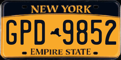 NY license plate GPD9852