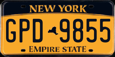 NY license plate GPD9855