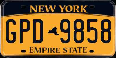 NY license plate GPD9858