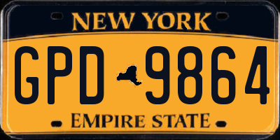 NY license plate GPD9864