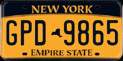NY license plate GPD9865