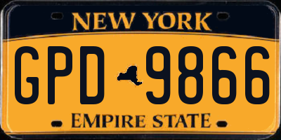 NY license plate GPD9866