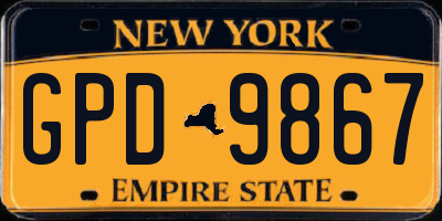 NY license plate GPD9867
