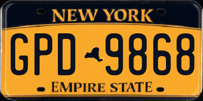 NY license plate GPD9868