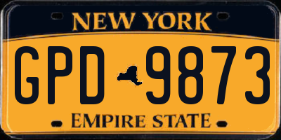 NY license plate GPD9873