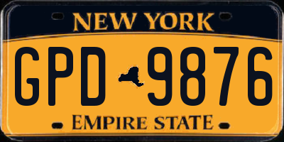 NY license plate GPD9876