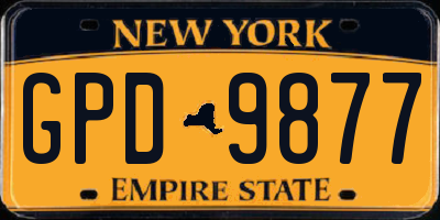 NY license plate GPD9877