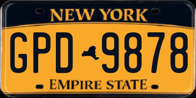 NY license plate GPD9878