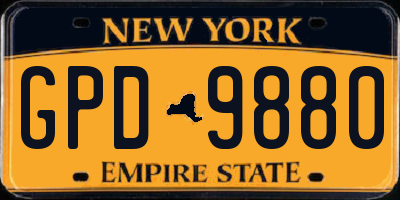 NY license plate GPD9880