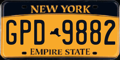 NY license plate GPD9882