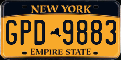 NY license plate GPD9883