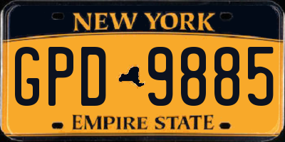 NY license plate GPD9885