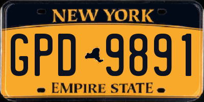 NY license plate GPD9891