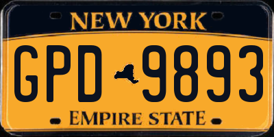 NY license plate GPD9893