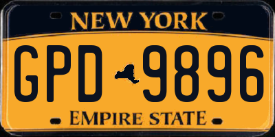 NY license plate GPD9896