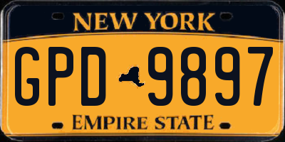 NY license plate GPD9897