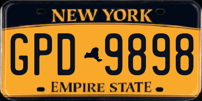 NY license plate GPD9898
