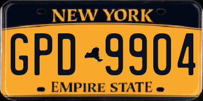 NY license plate GPD9904
