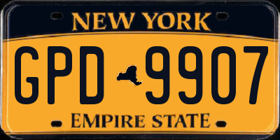 NY license plate GPD9907