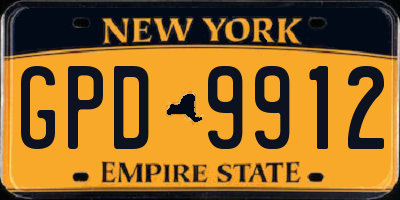NY license plate GPD9912