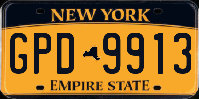 NY license plate GPD9913