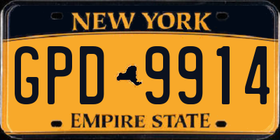 NY license plate GPD9914