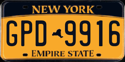 NY license plate GPD9916