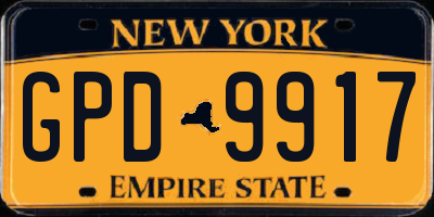 NY license plate GPD9917
