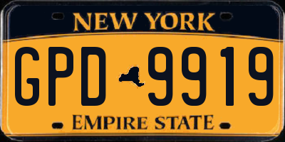 NY license plate GPD9919