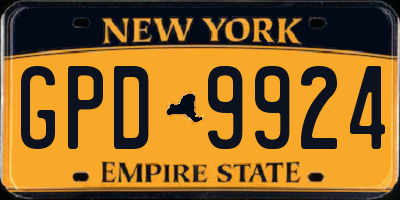 NY license plate GPD9924