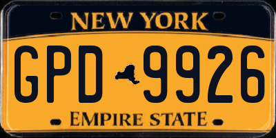 NY license plate GPD9926