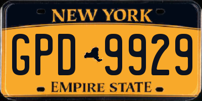 NY license plate GPD9929
