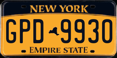 NY license plate GPD9930