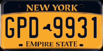 NY license plate GPD9931
