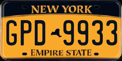 NY license plate GPD9933