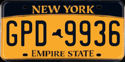NY license plate GPD9936