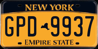 NY license plate GPD9937