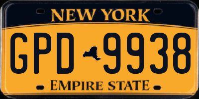 NY license plate GPD9938