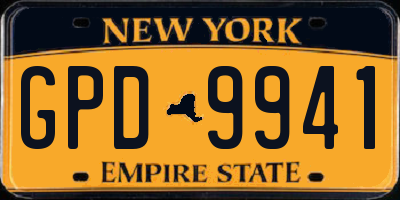NY license plate GPD9941