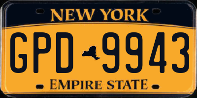 NY license plate GPD9943